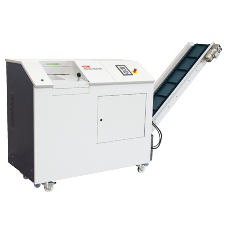 HSM StoreEx HDS 230 avec tapis convoyeur d'évacuation, vue 2
