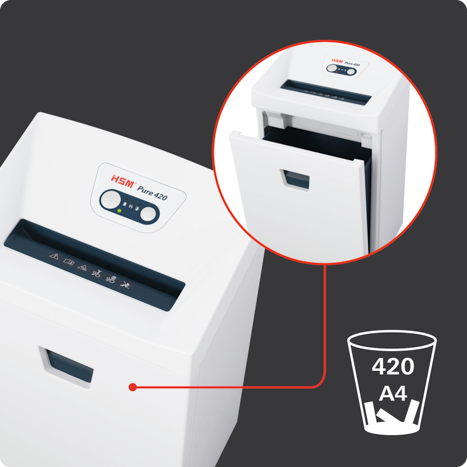 Pure 420 : collecteur amovible, 420 feuilles A4 en P-4