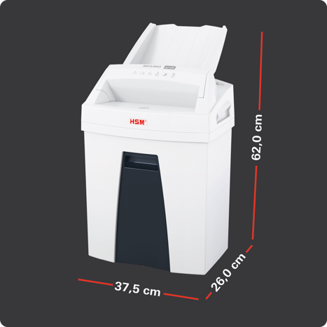 Dimensions du SECURIO AF100 : 37,5 × 26,0 × 62,0 cm