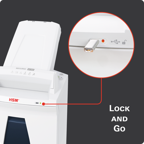 Fonction Lock-and-Go du SECURIO AF350 : chargeur verrouillé