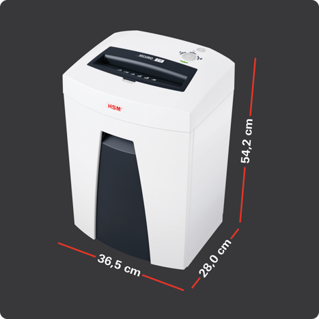 Dimensions du SECURIO C18 : 36,5 × 28,0 × 54,2 cm