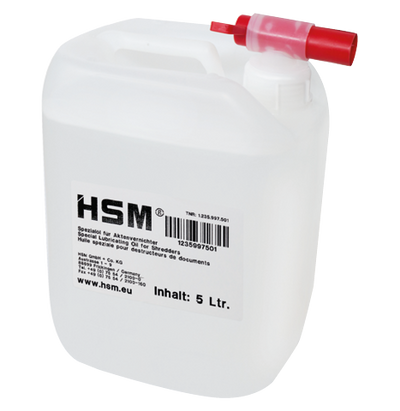 Huile HSM pour destructeur de documents et broyeur de papier, bidon de 5 l