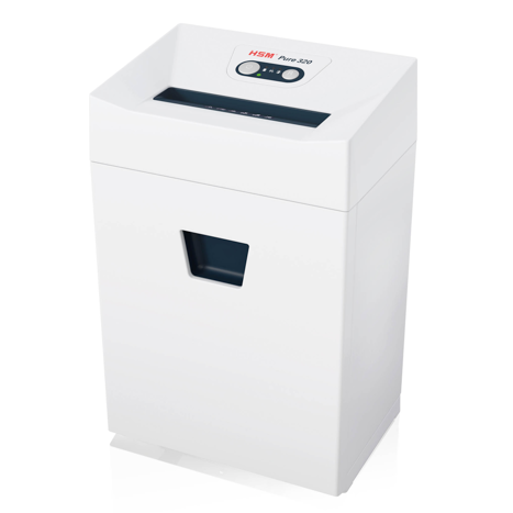 Destructeur de documents HSM Pure 320, broyeur de papier, boîtier blanc