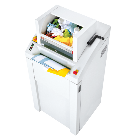 Destructeur de documents HSM Powerline 450.2 (broyeur de papier), casier de rangement ouvert rempli de papier