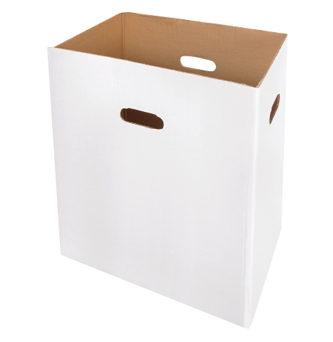 Boîte en carton blanche HSM à poignées, corbeille de destructeur de documents (broyeur de papier) SECURIO