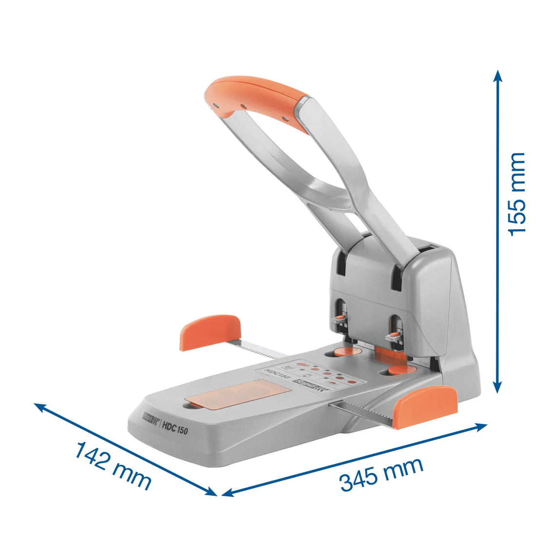Dimensions du Rapid HDC150 2 trous : 142 × 155 × 345 mm