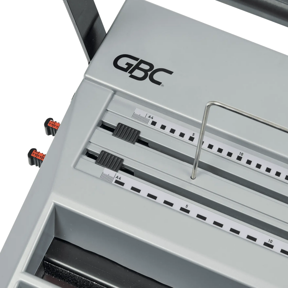 Butées papier graduées et support du peigne métallique de la GBC MB20