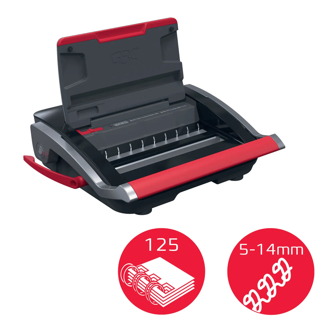 GBC WB15, pictogrammes de capacité de reliure
