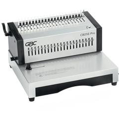 Perforelieuse électrique GBC CB25E Pro avec sa pédale et deux peignes plastique CombBind