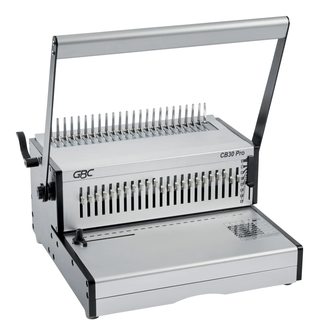 Perforelieuse manuelle GBC CB30 Pro, poignée de perforation relevée