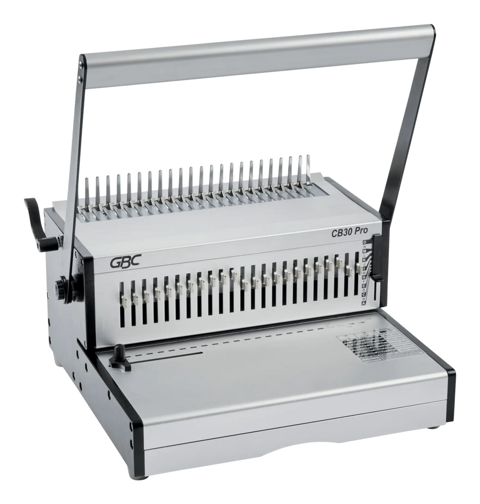 Perforelieuse manuelle GBC CB30 Pro, poignée de perforation relevée
