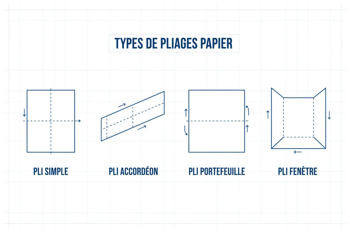 Types de plis disponibles - Plieuse IDEAL 8345