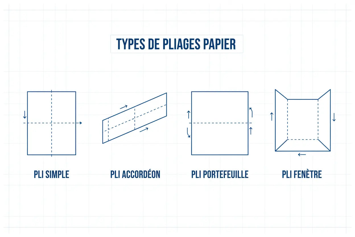Types de plis disponibles - Plieuse IDEAL 8345