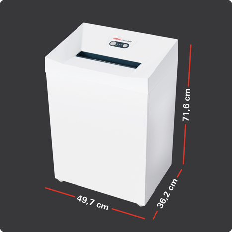 Dimensions du Pure 530 : 49,7 × 36,2 × 71,6 cm