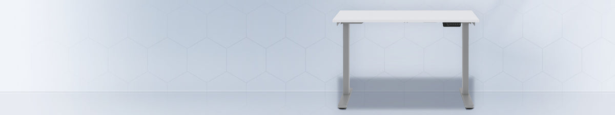 Bureau assis-debout électrique Humanscale eFloat Go 2.0 à plateau blanc et piètement argent