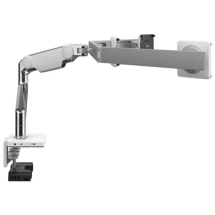 Bras Support Écran M10, aluminium poli blanc, 3 écrans (barre transversale), M/Connect 2 (M2)