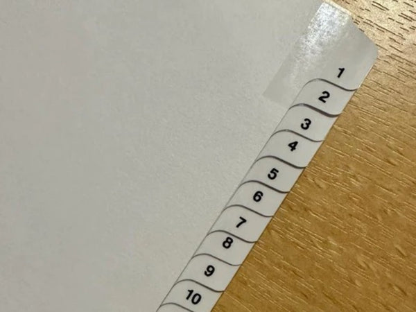 Les intercalaires numérotés, alphabétiques et vierges