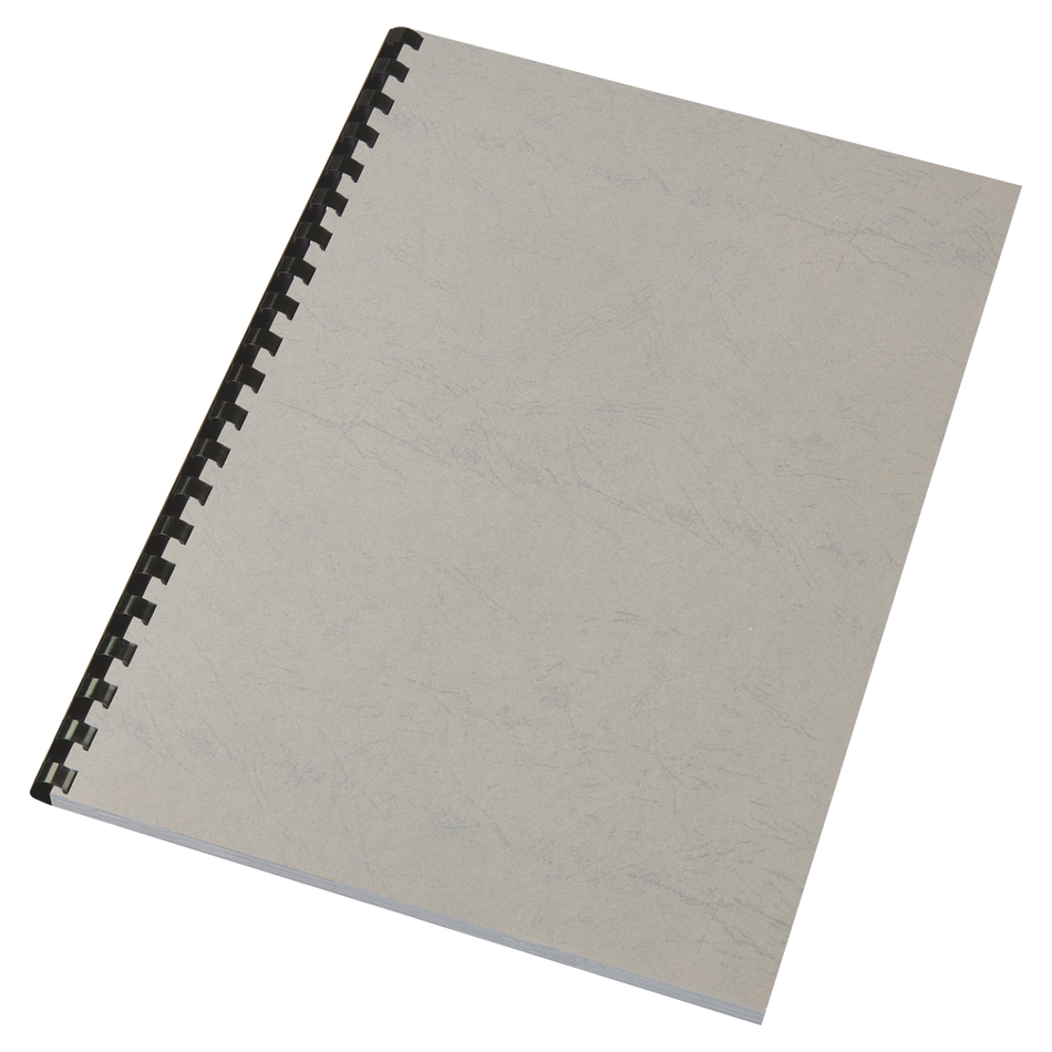 Couverture de reliure carton grain cuir GBC A4, gris foncé
