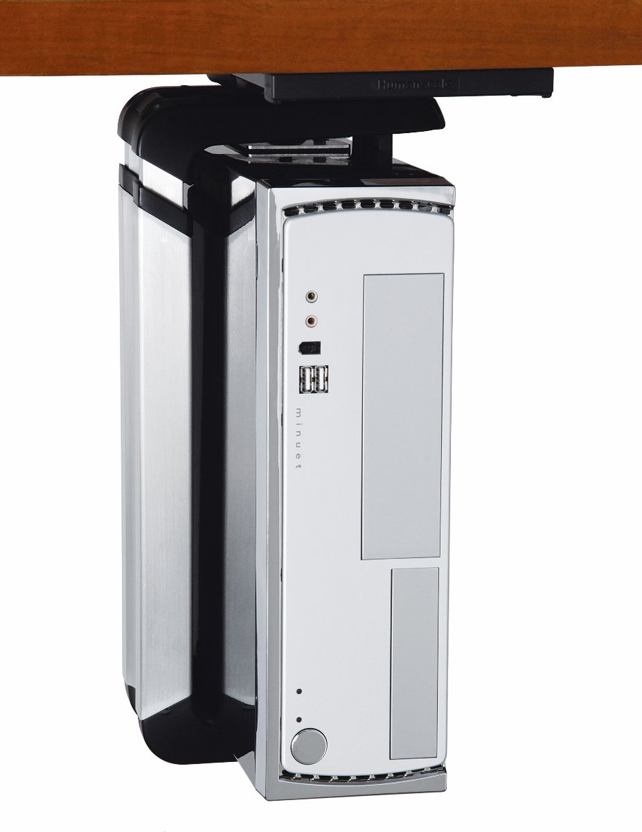 Support d'unité centrale Humanscale CPU600 noir, vue de face