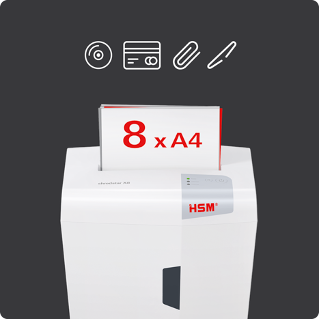 shredstar X8 : 8 feuilles par passage