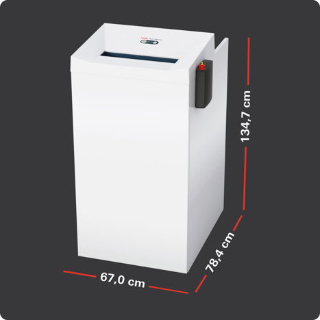 Dimensions du Pure 740 max : 67 × 78,4 × 134,7 cm