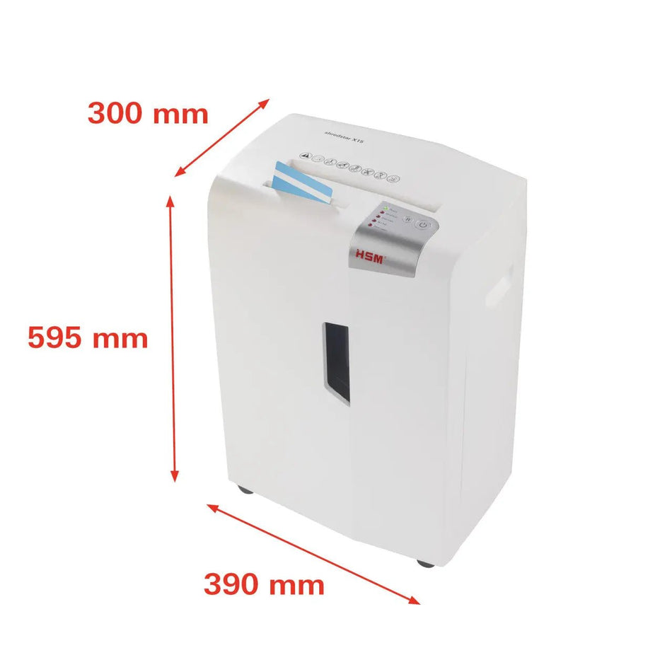 Dechiqueteuse de papiers Destructeur de documents HSM shredstar X15 - Sécurité P - 4 et Bloc de Coupe CD – équipement bureautique pro – Arboreal France