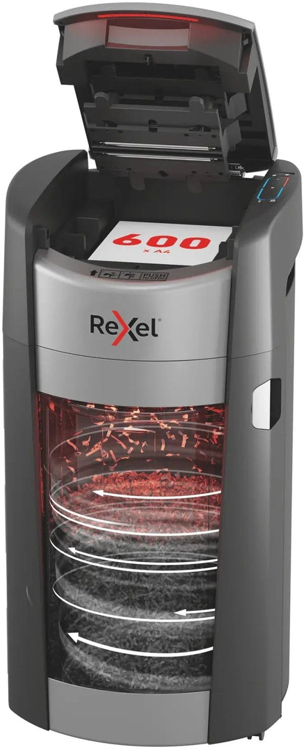 Destructeur de documents Rexel ShredMax AutoFeed+ 600X / 600M, broyeur de papier