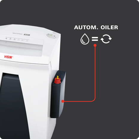 Huileur automatique du SECURIO B24, fixé sur le côté de la machine