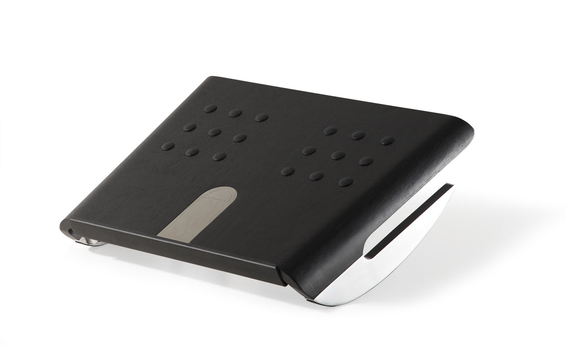 Repose-pieds Humanscale FR500 noir, vue de trois-quarts