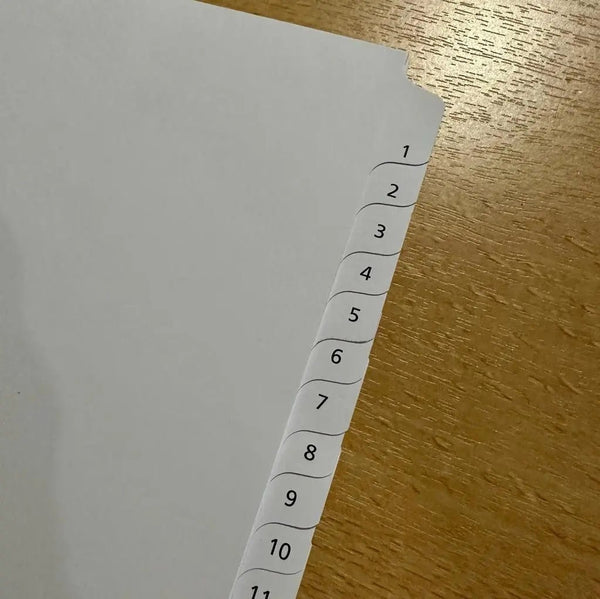 Intercalaires Numérotées
