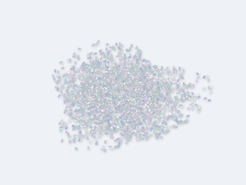 CD détruits au niveau O-5 : particules de 2,2 × 4 mm, dessin à l'échelle d'après les cotes HSM