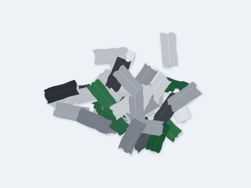 Disques durs détruits au niveau H-4 : particules de 20 × 40-50 mm, dessin à l'échelle d'après les cotes HSM