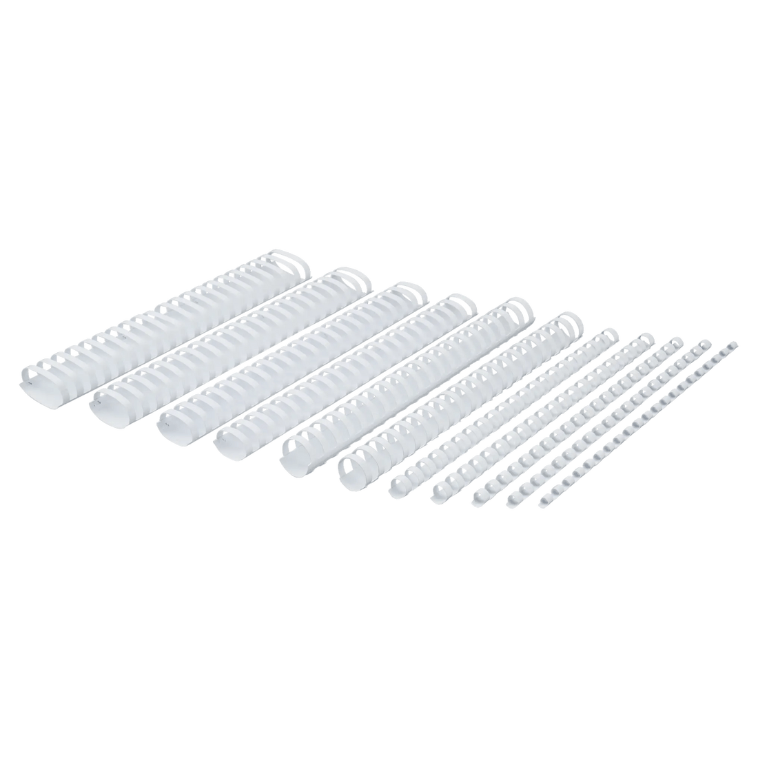 Peignes Plastique Reliure COMBIND GBC - 6mm à 51mm - 4 Couleurs, 8 mm (boîte de 100), blanc