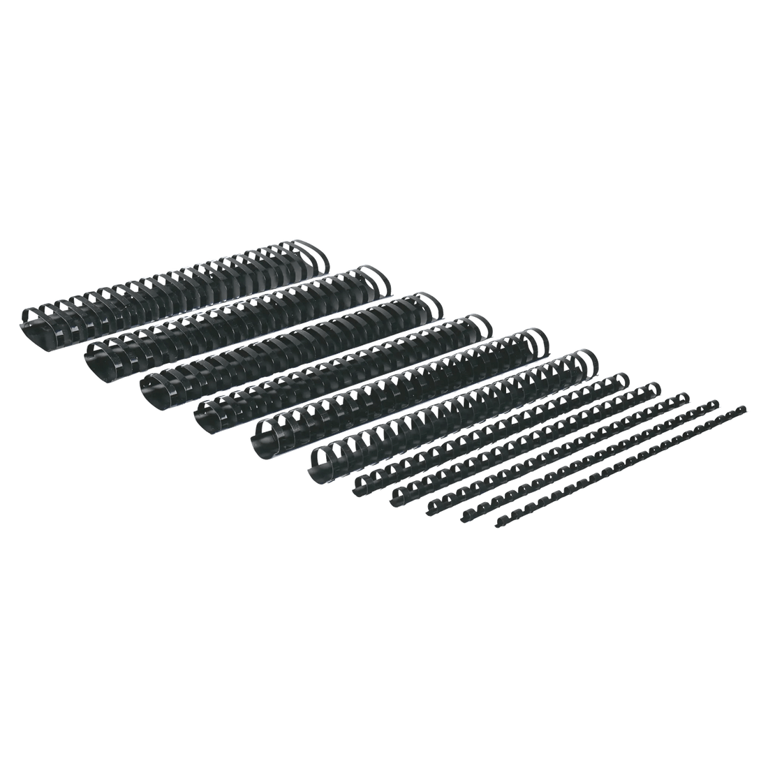 Peignes Plastique Reliure COMBIND GBC - 6mm à 51mm - 4 Couleurs, 6 mm (boîte de 100), noir