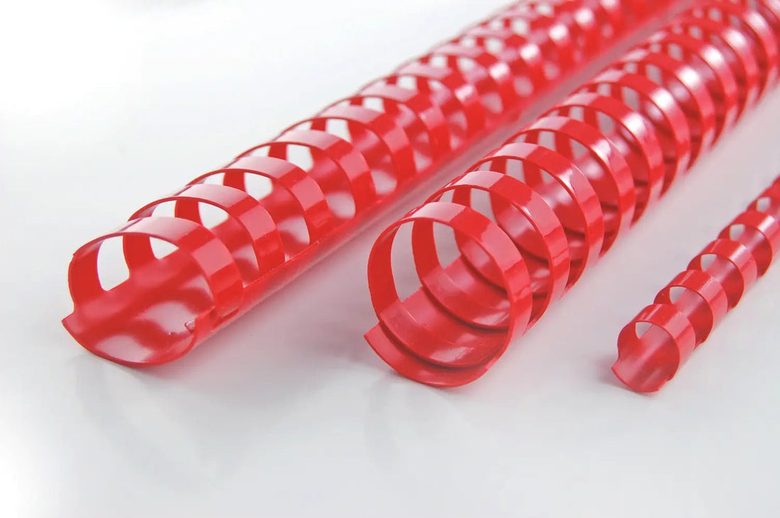 Peignes Plastique Reliure COMBIND GBC - 6mm à 51mm - 4 Couleurs, 8 mm (boîte de 100), rouge