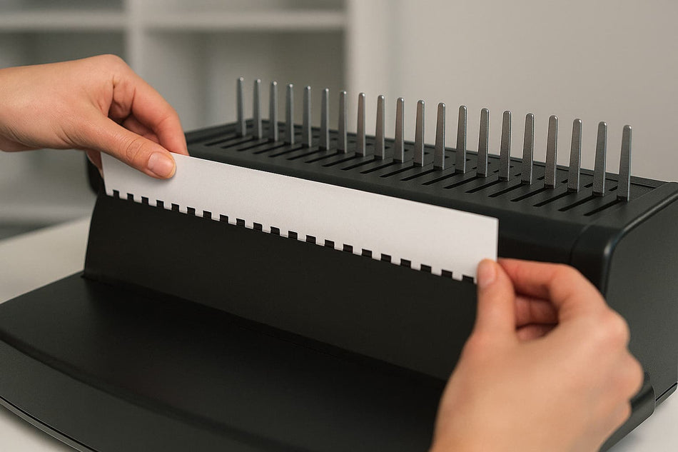 Reliure à peigne plastique avec insertion de la couverture – machine relieuse de bureau Arboreal France