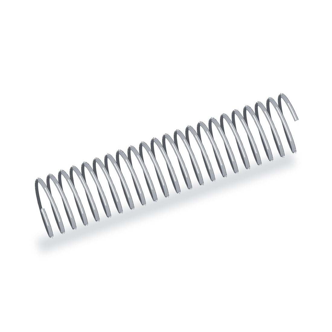 Spirales de reliure plastique A4, pas 4:1, gris, 6 mm