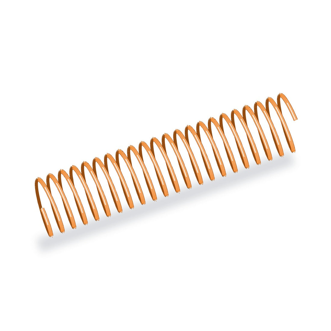 Spirales de reliure plastique A4, pas 4:1, orange, 6 mm