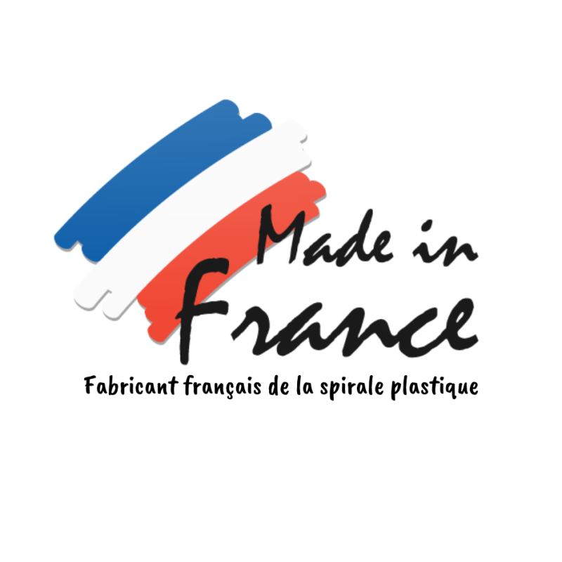 Logo Made in France de Relicoil, fabricant français de la spirale plastique