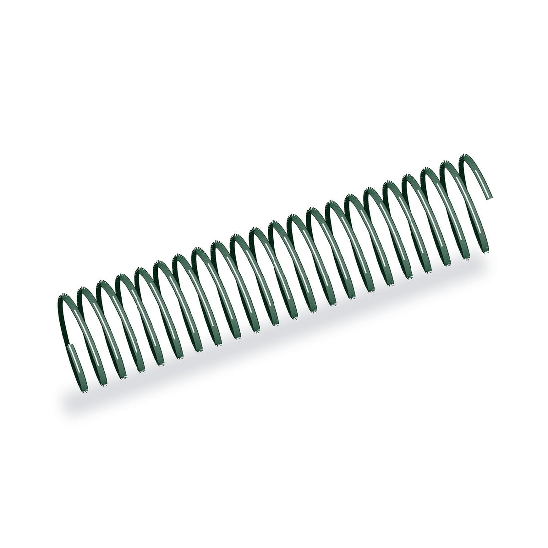 Spirales de reliure plastique A4, pas 4:1, vert sapin, 6 mm