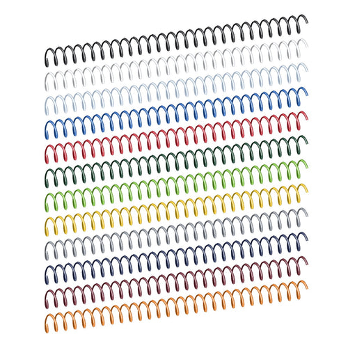 Illustration des spirales de reliure plastique en douze couleurs