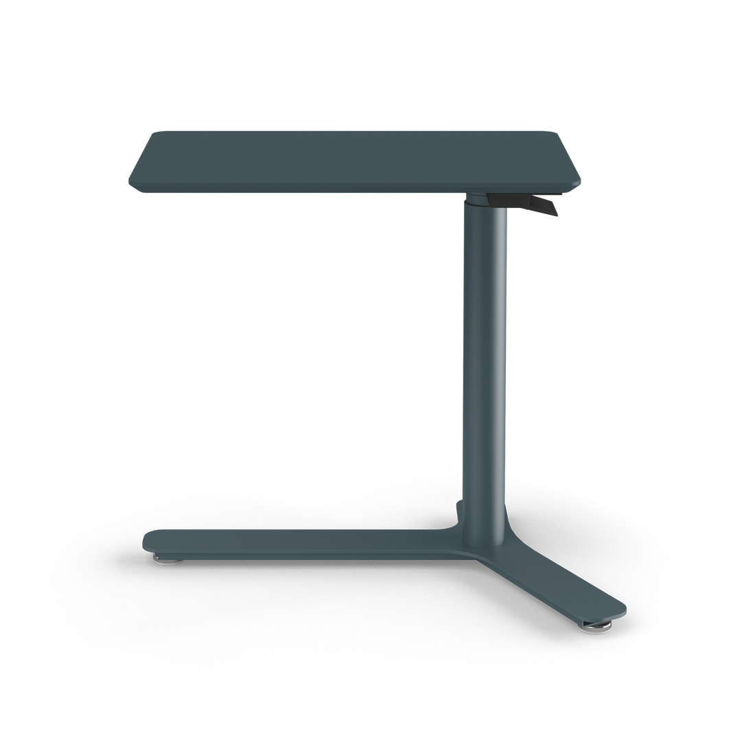 Bureau assis-debout compact Humanscale Float Mini, Bleu ardoise, Linoléum naturel